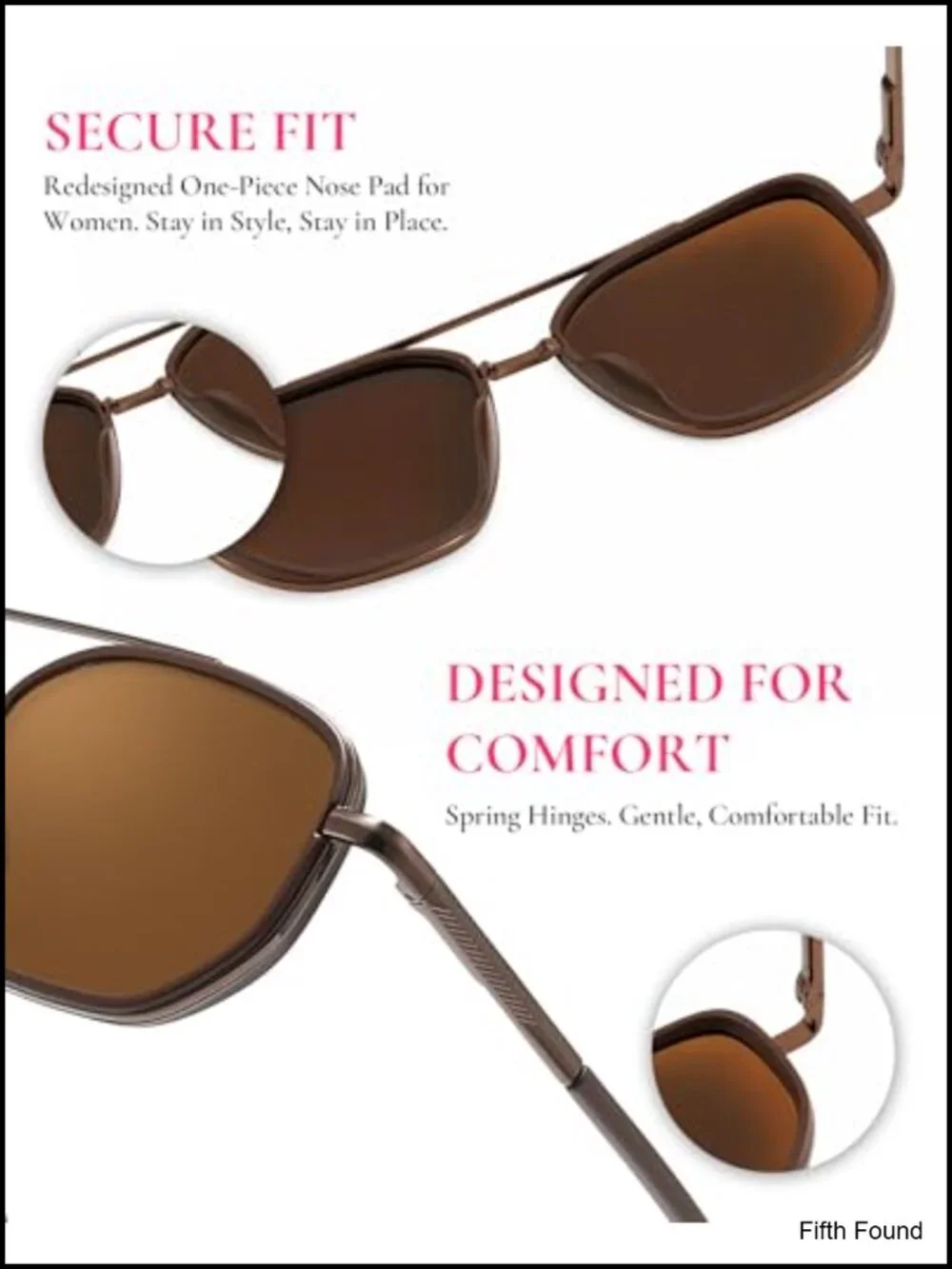 2 Pack Tangle Free Aviator Sunglasses for Women UV Protection Polarized